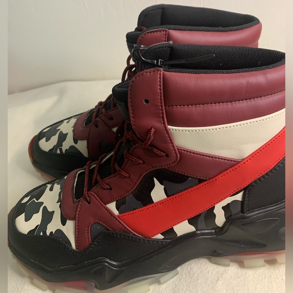 Mazino Wonderstone Sneakers  Fashion Camo Sz 11 Mens High Top  Burgundy 175 - Picture 7 of 15